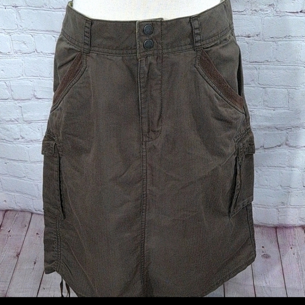REI Brown Cargo Cotton Skirt